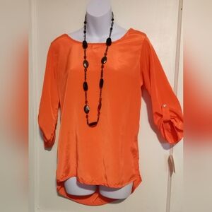 🛍️ BUNDLE ONLY 🛍️Fun & Flirt Vibrant Orange Blouse
